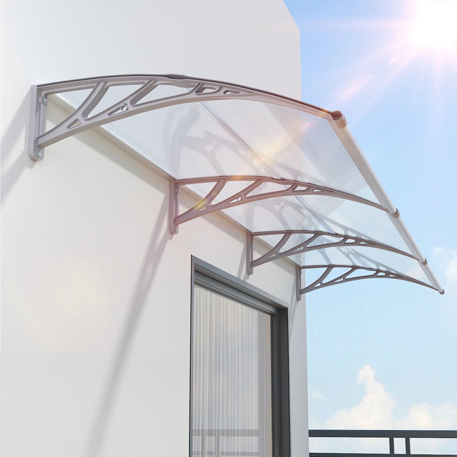 Polycarbonat Vordach – Hohlkammerplatte mit Kunststoffrahmen