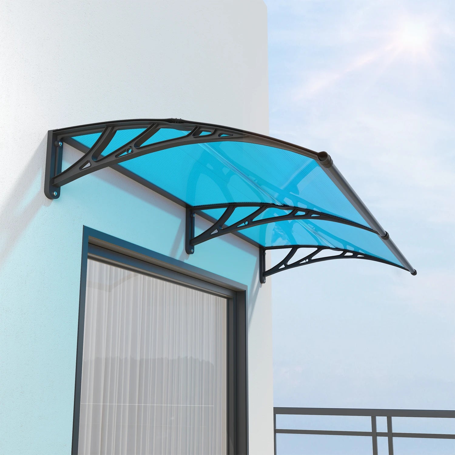 Polycarbonat Vordach – Hohlkammerplatte mit Kunststoffrahmen