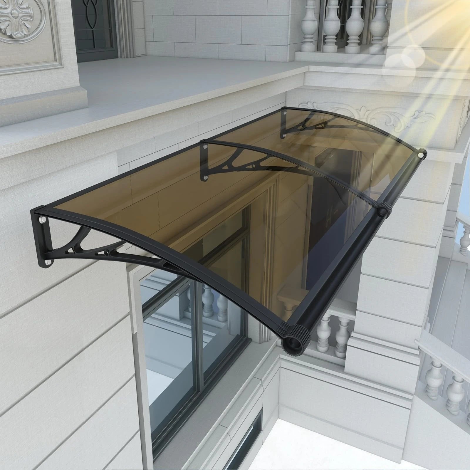 MS05 Schwarzes Gestell, braune Markise