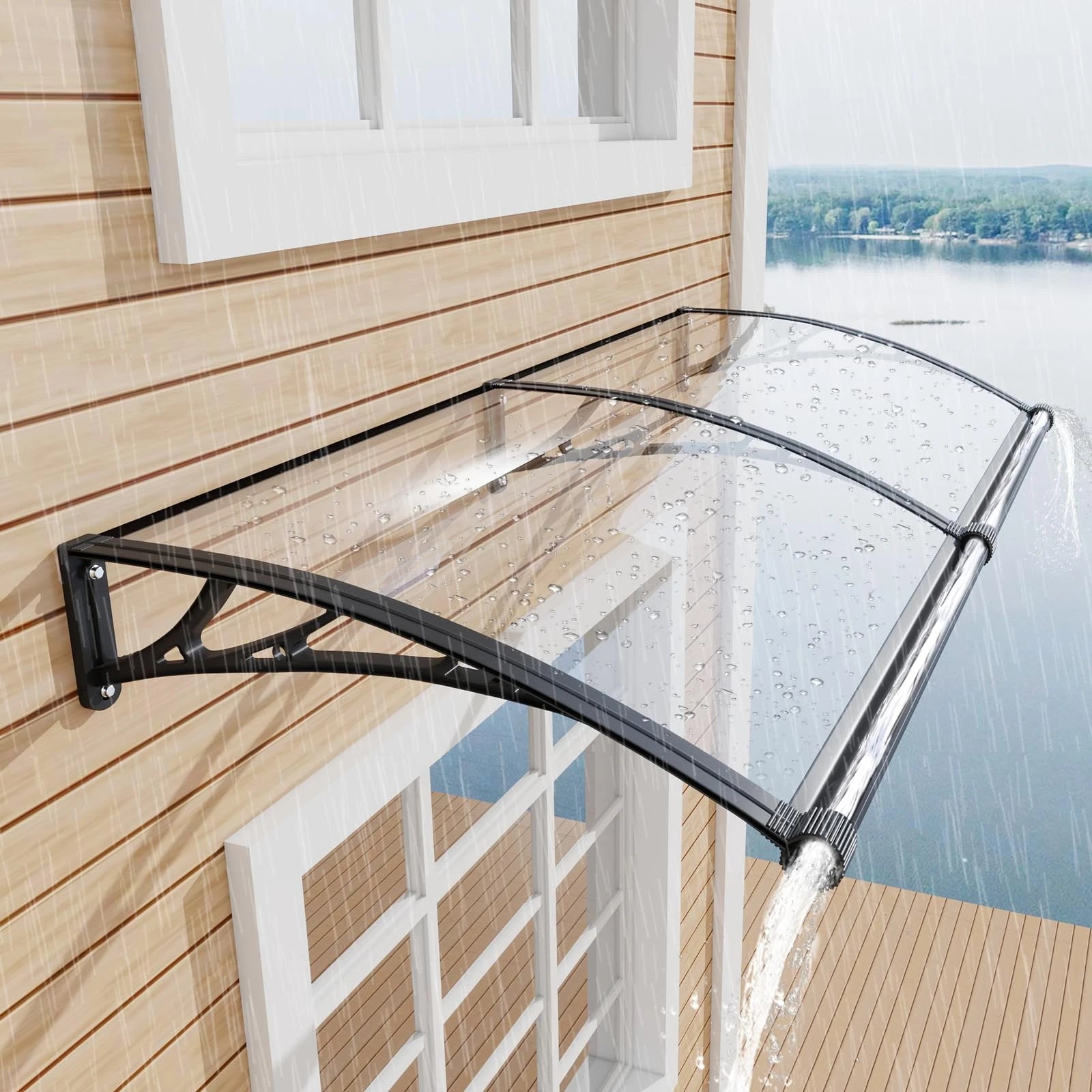 MS05 Schwarzer Ständer Transparente Markise