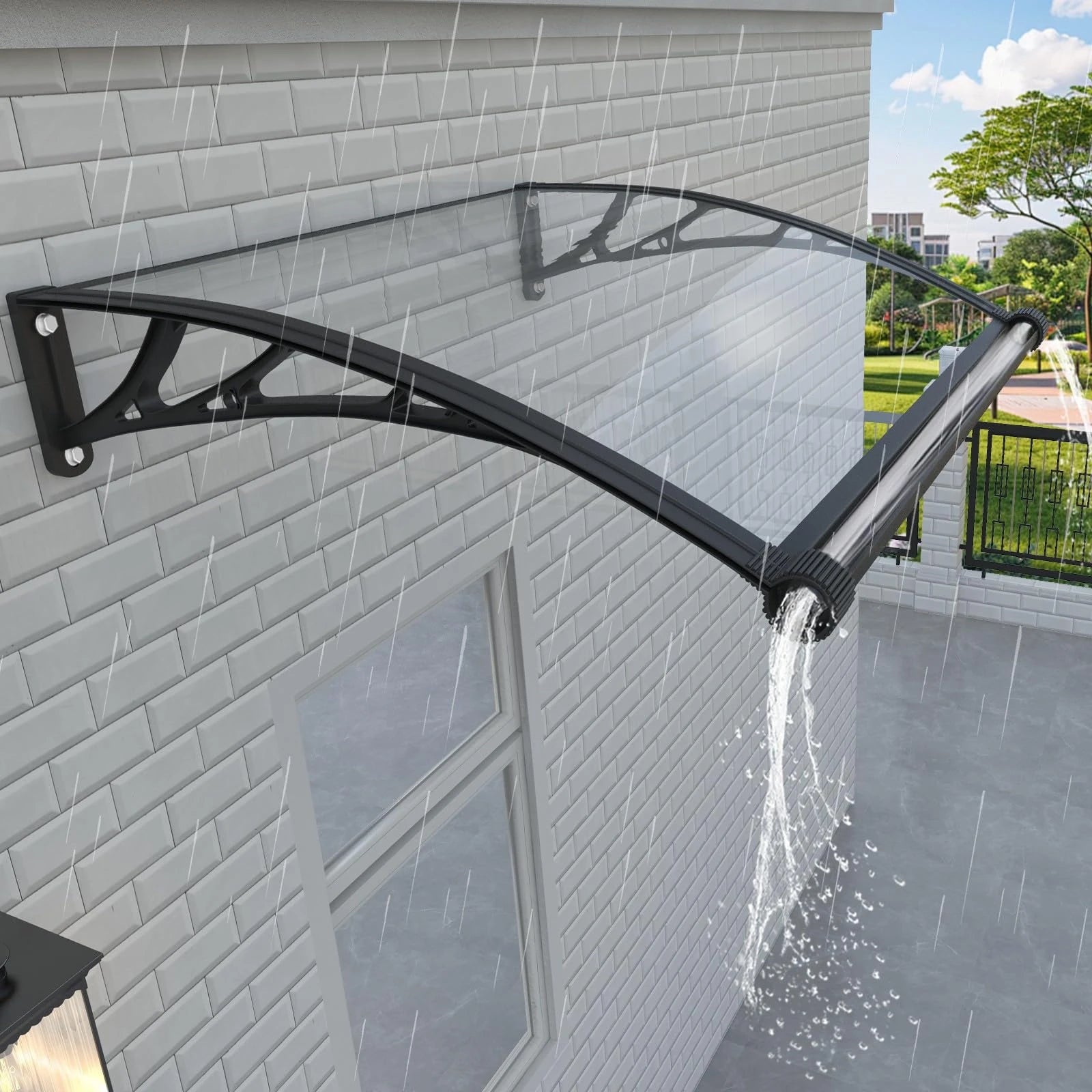 MS05 Schwarzer Ständer Transparente Markise