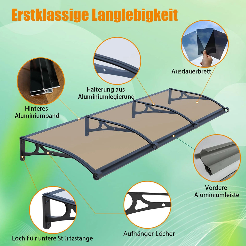 Verschiedene Materialdetails der Markise