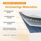 Verschiedene Materialdetails der Markise