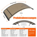 Abmessungen der Regenbogenmarkise