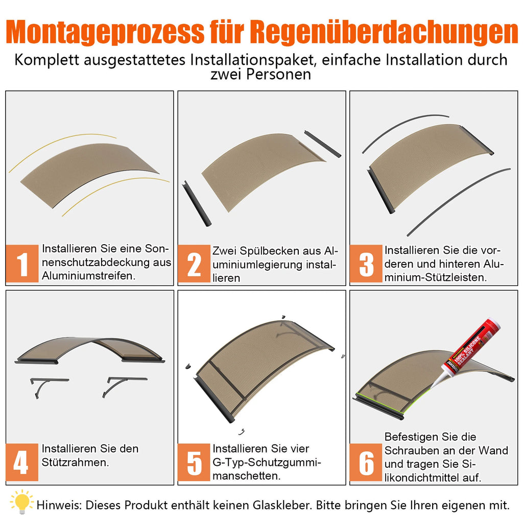 Montageschritte für Rainbow-Markisen