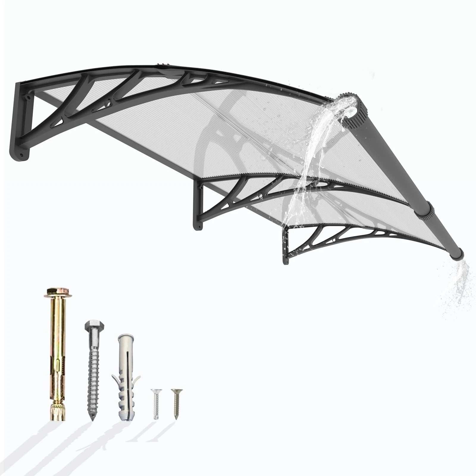 MS02 Schwarzer Ständer Transparente Markise