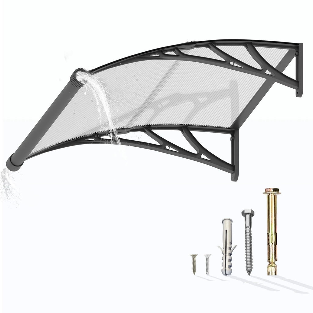 MS02 Schwarzer Ständer Transparente Markise 100x120cm