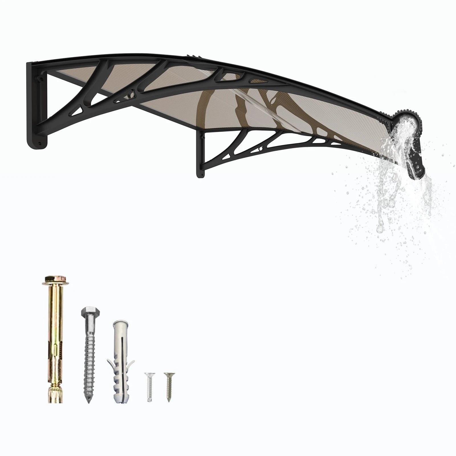 MS02 Markise mit schwarzem Rahmen, braun, 100 x 120 cm