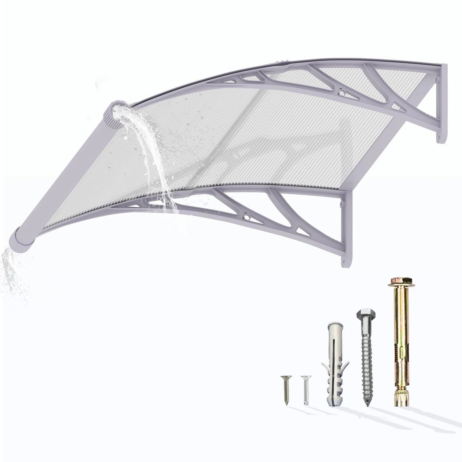 MS02 Graue Rahmen-Markise, transparent, 100 x 120 cm