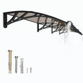 MS02 Markise mit schwarzem Rahmen, braun, 100 x 300 cm