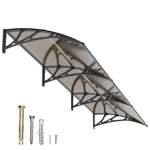 MS01 Markise mit schwarzem Rahmen, braun, 80 x 300 cm