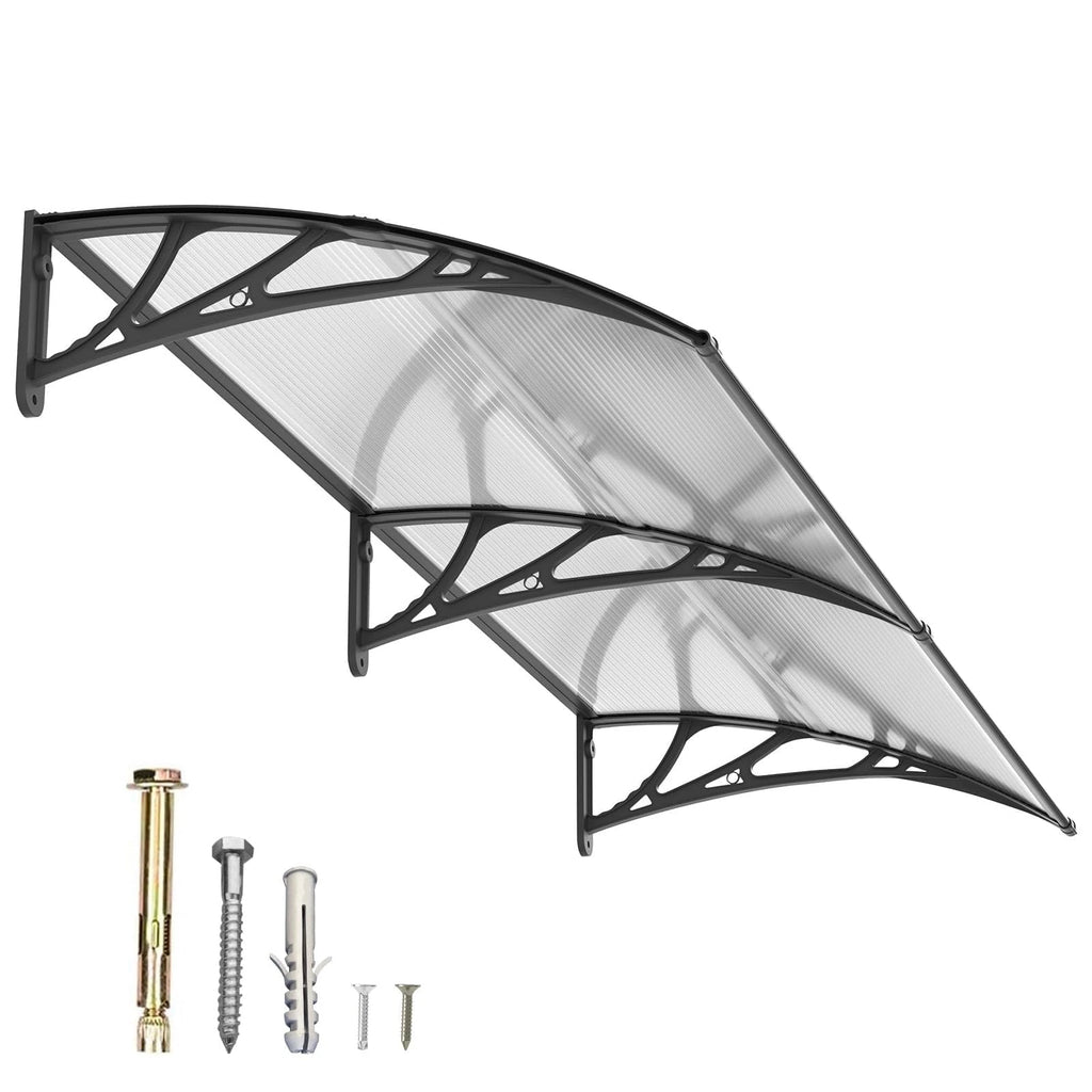 MS01 Schwarzes Gestell, transparente Markise 100x150cm