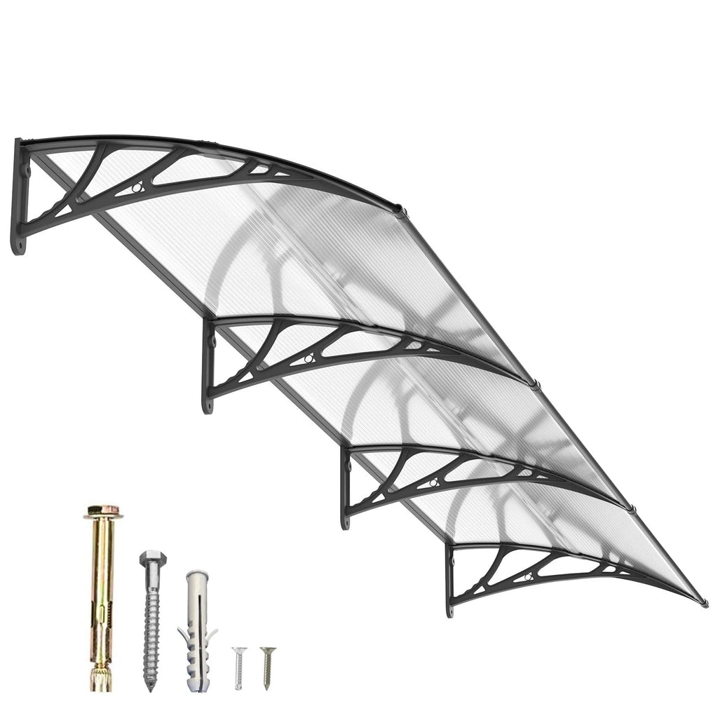 MS01 Schwarzes Gestell, transparente Markise 80x300cm