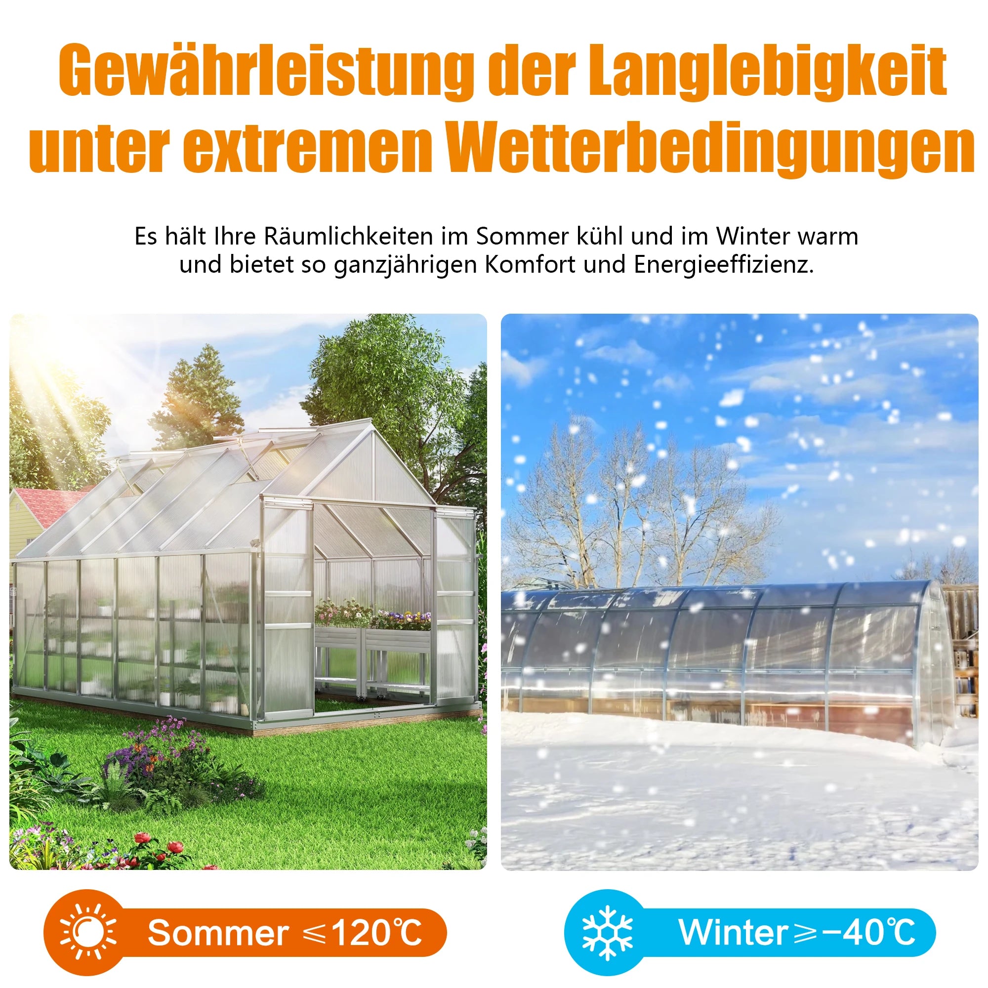 Polycarbonat-Hohlkammerplatten Sonnenschutz und Schneeschutz