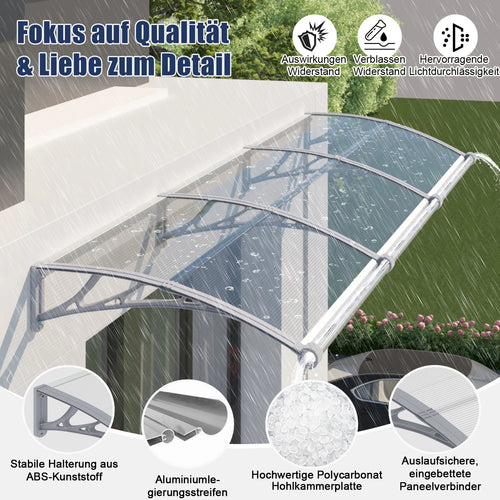 Verschiedene Materialdetails der Markise