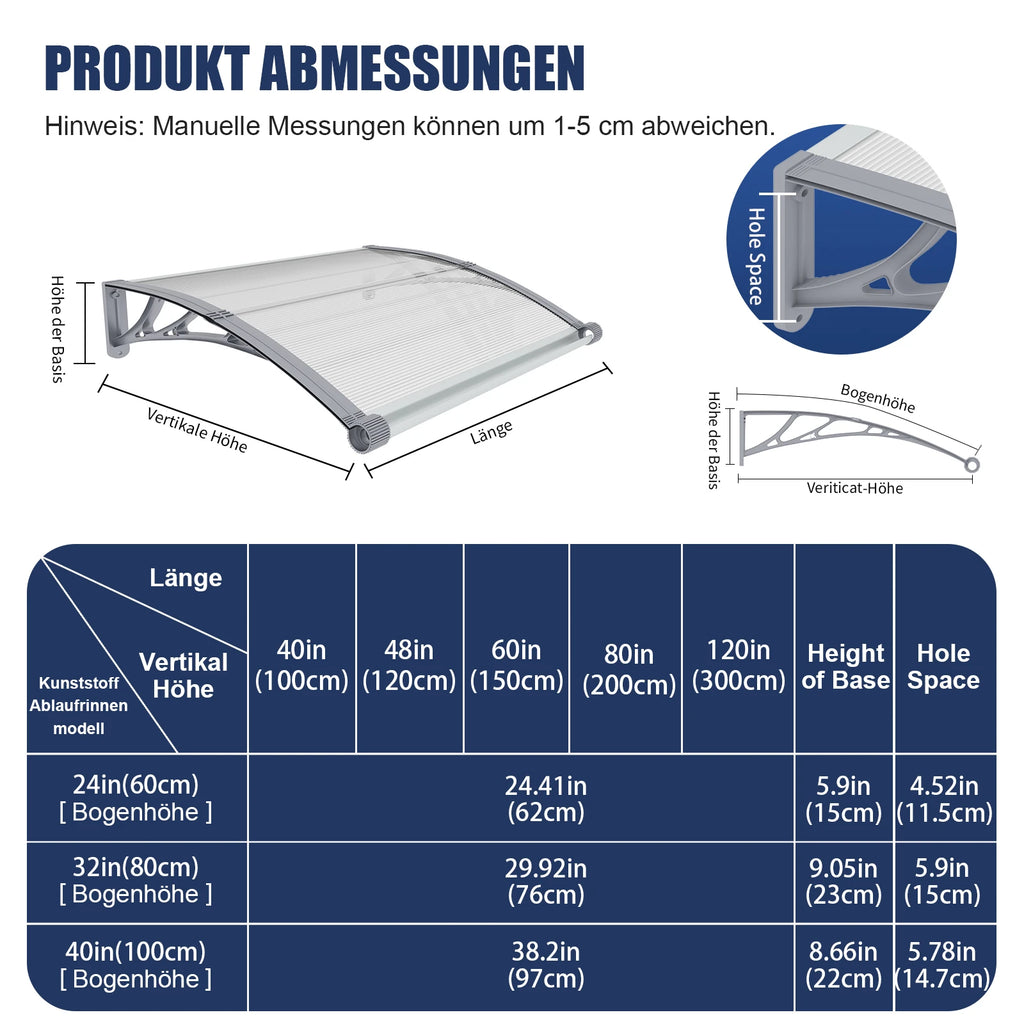 MS02 Markisenabmessungen