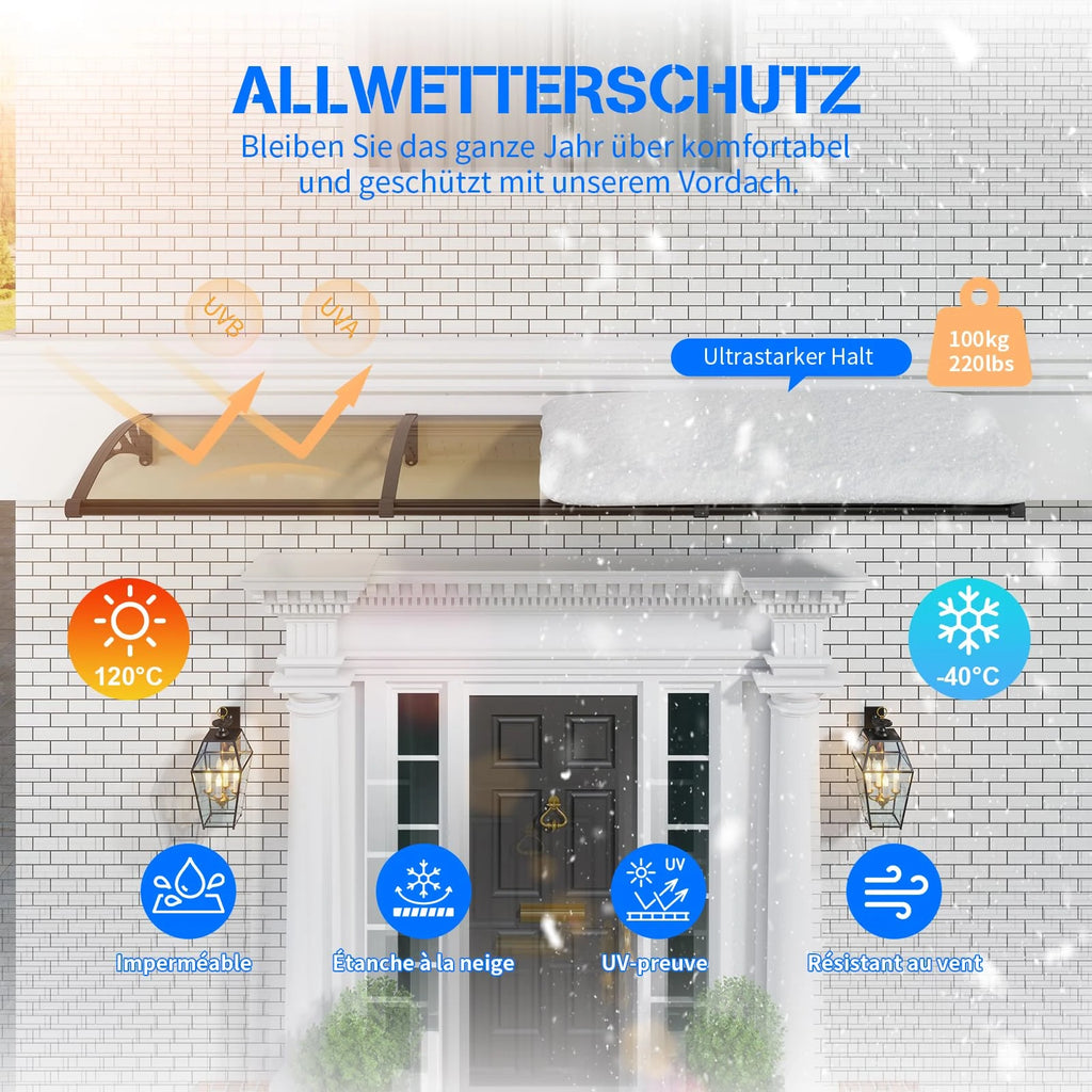 Der Sonnenschutz schützt vor ultravioletten Strahlen, Wind, Regen und Schnee