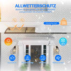 Der Sonnenschutz schützt vor ultravioletten Strahlen, Wind, Regen und Schnee