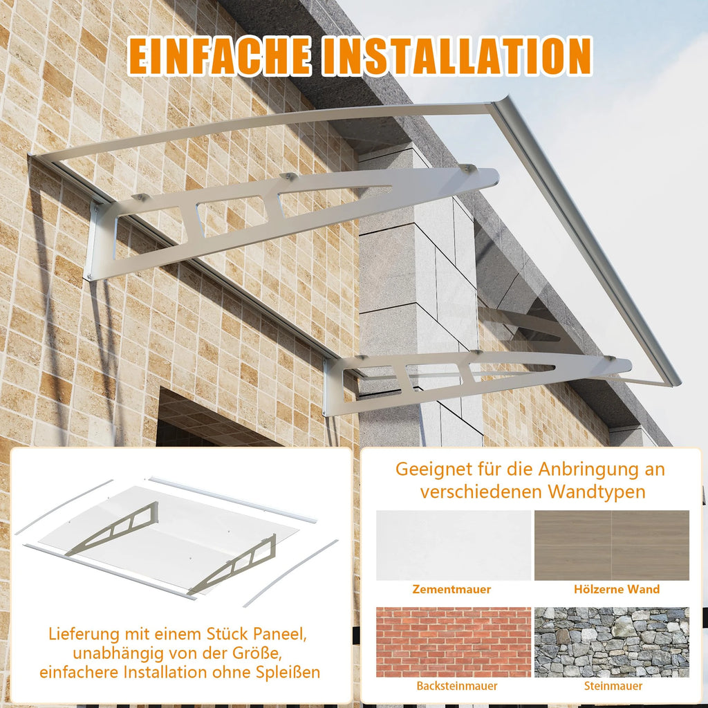 Die Markise MS07 eignet sich für verschiedene Wandoberflächen