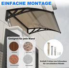 Die Markise MS01 eignet sich für verschiedene Wandtypen