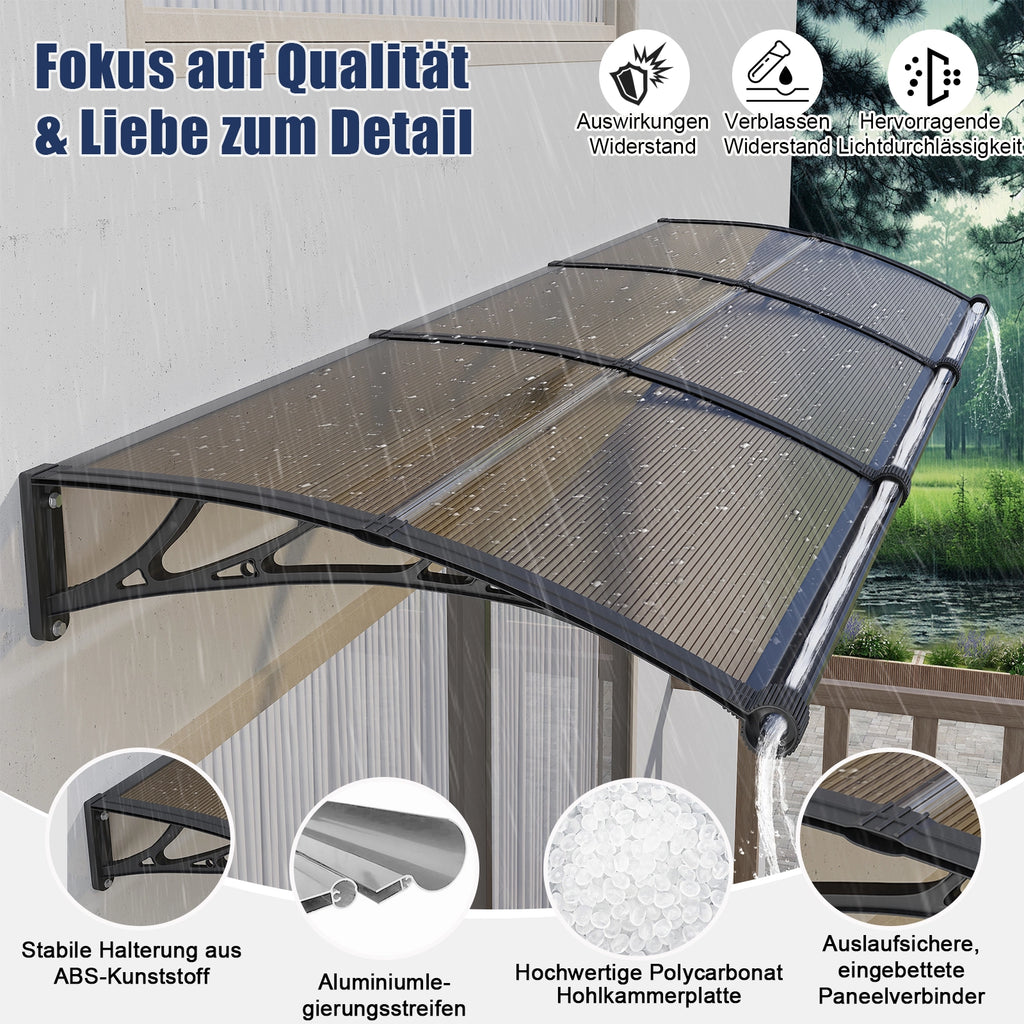 Verschiedene Materialdetails der Markise