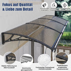 Verschiedene Materialdetails der Markise