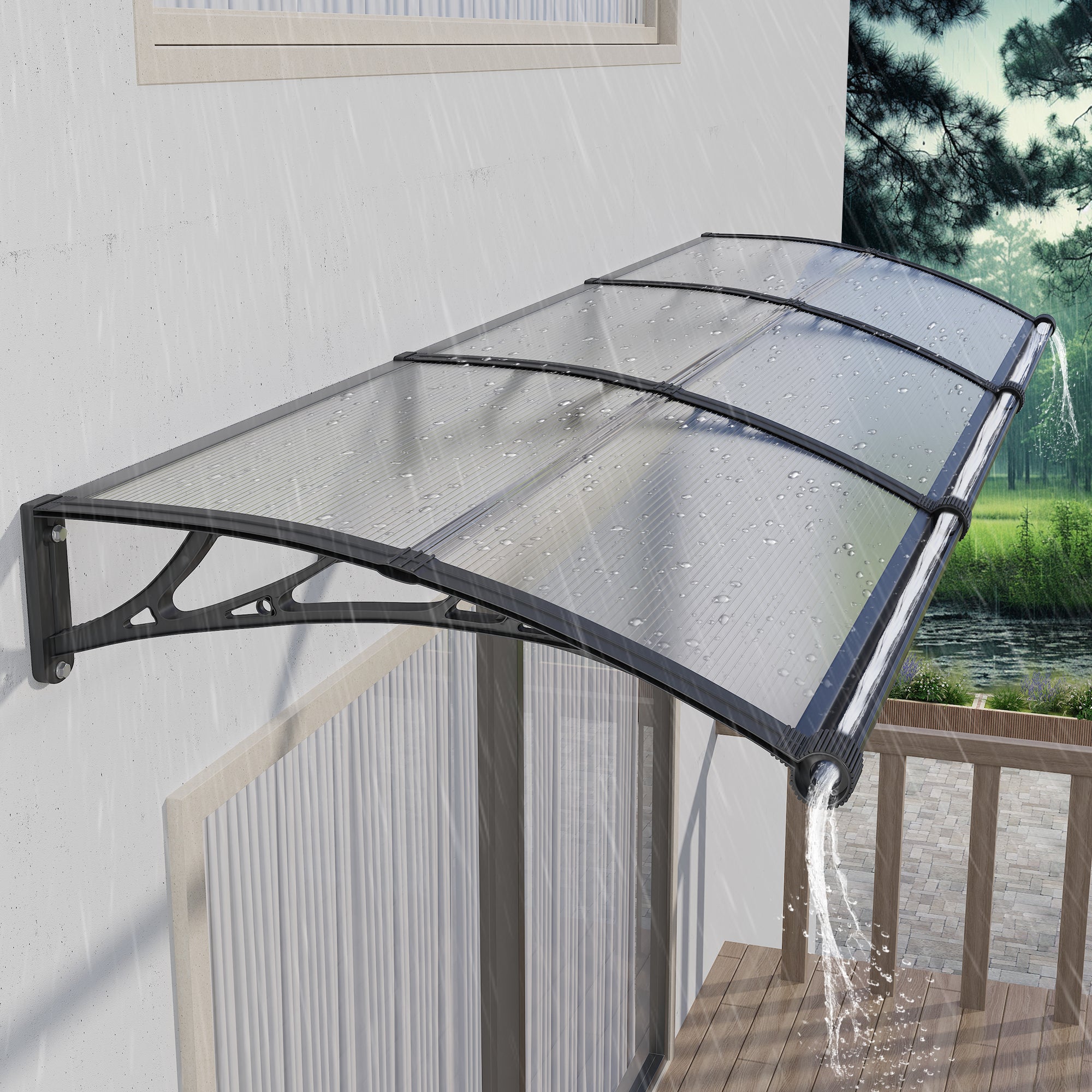 Markise mit separatem Entwässerungskanal