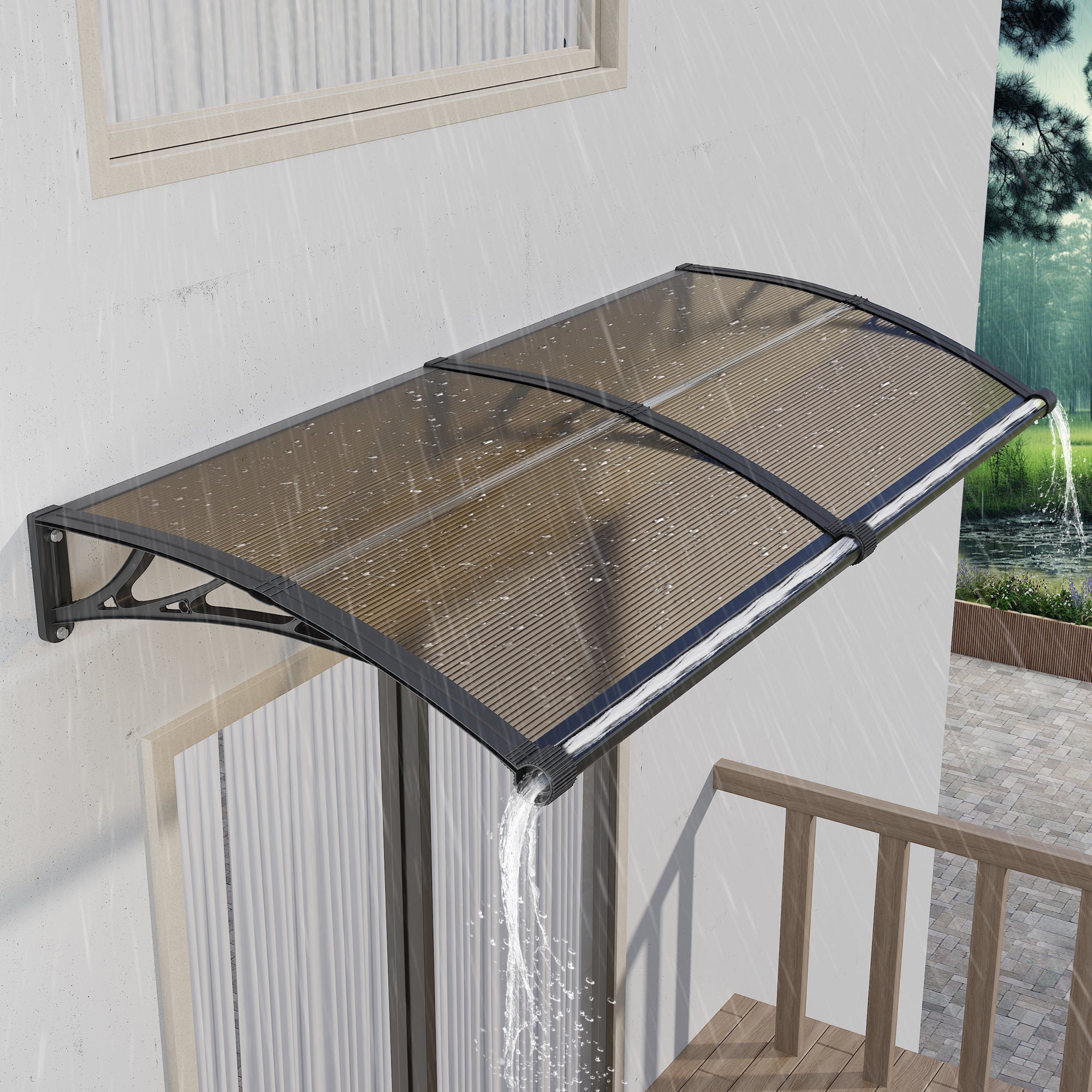 Vordach mit separatem Entwässerungskanal