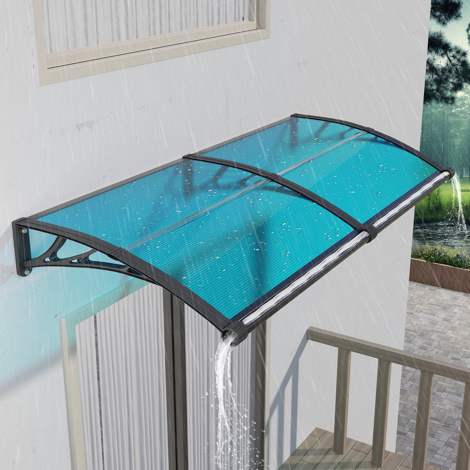 Markise mit separatem Entwässerungskanal