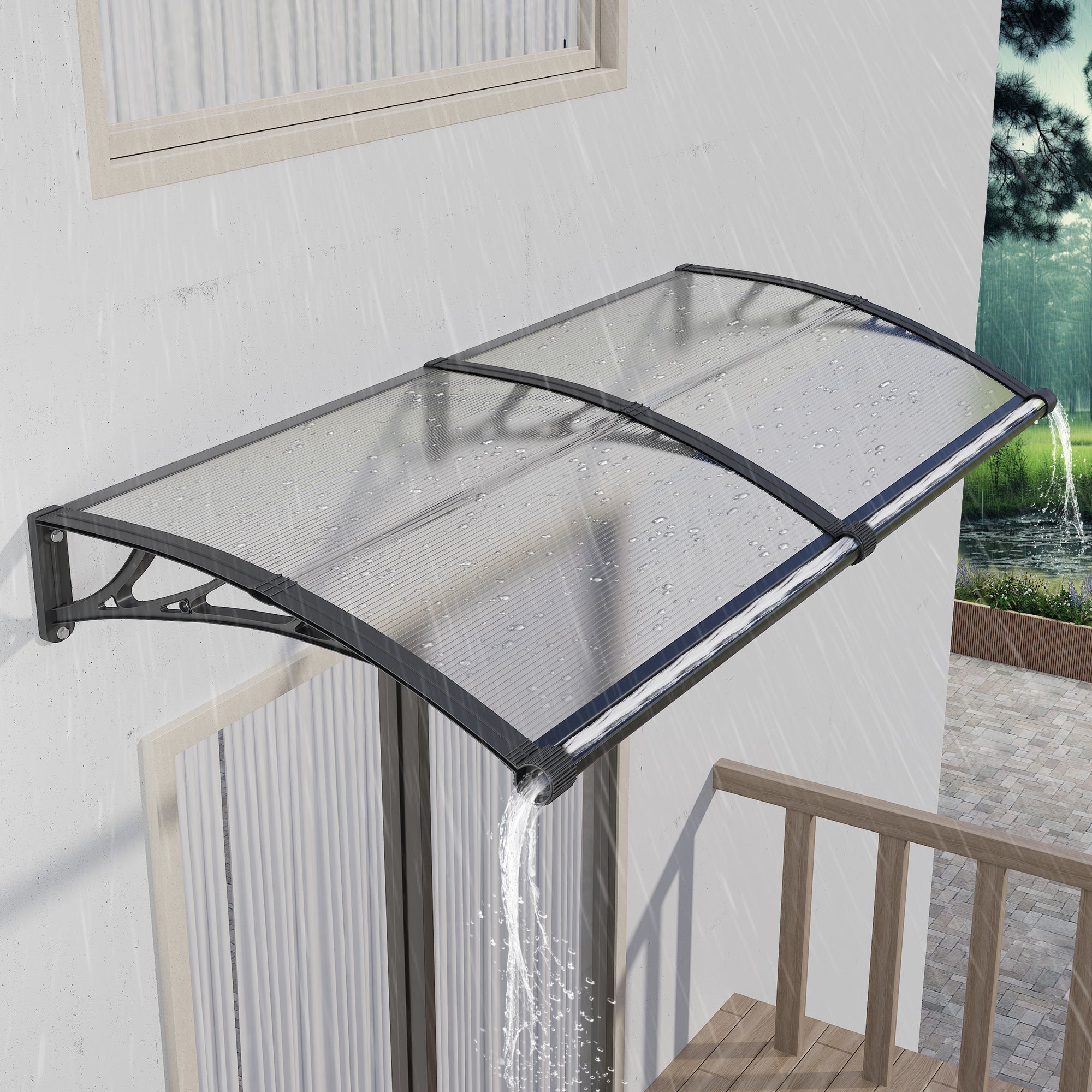 Vordach mit separatem Entwässerungskanal