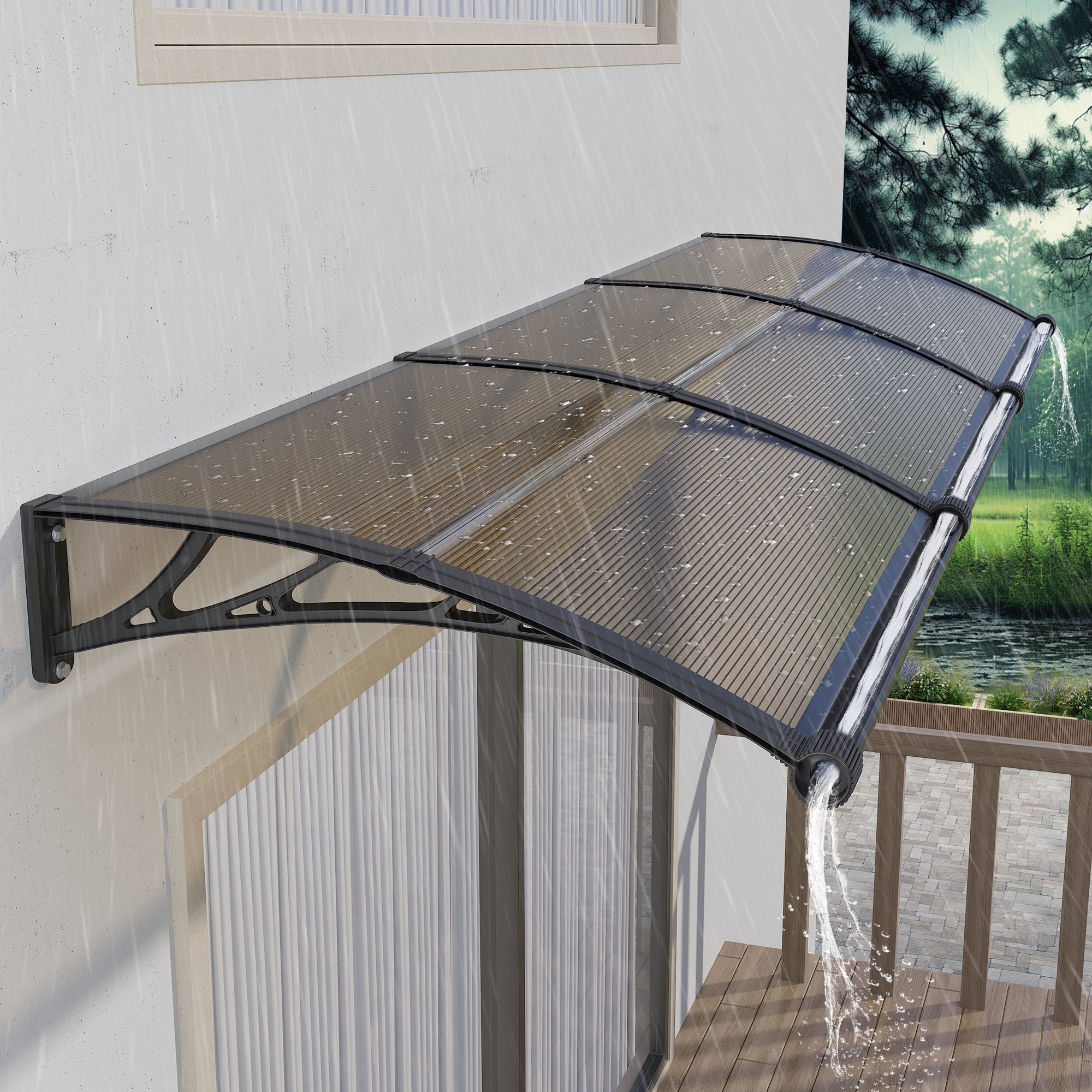 Markise mit separatem Entwässerungskanal