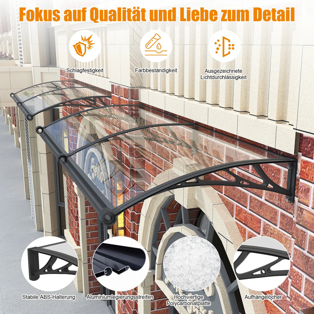 Verschiedene Materialdetails der Markise