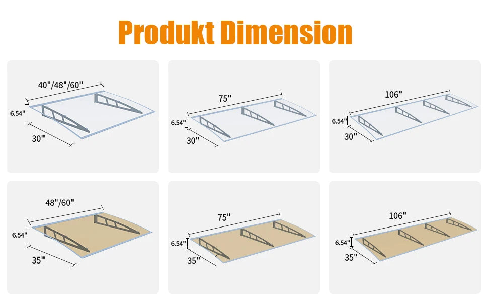 MS07 Markise – Spezifische Abmessungen