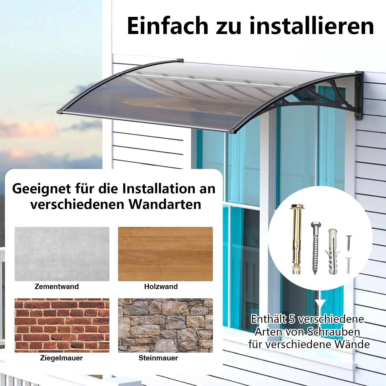 Markisen eignen sich für verschiedene Wandoberflächen