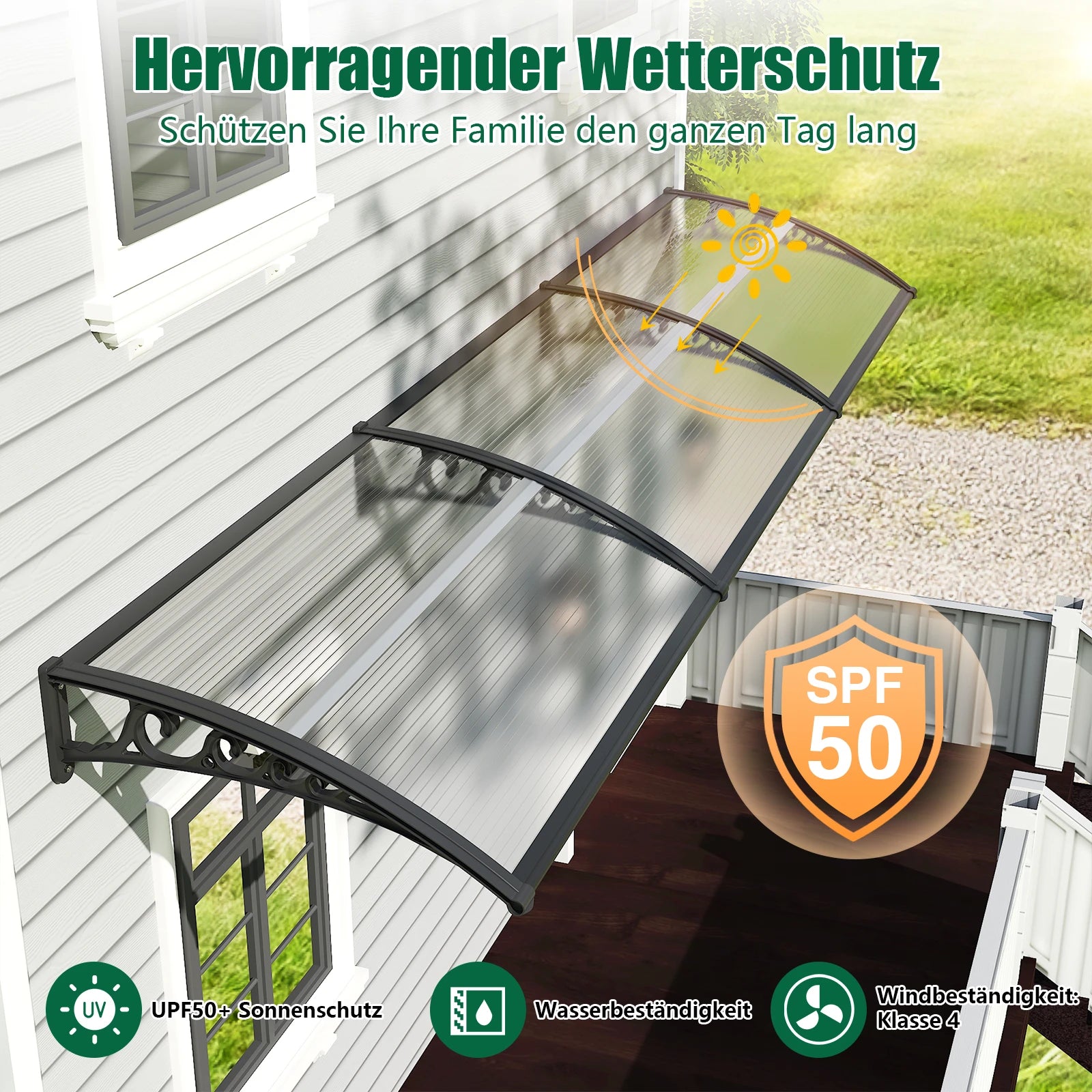 Markise zum Schutz vor Sonne und Schnee