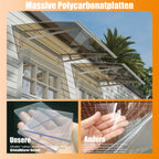Markise aus massivem PC-Plattenmaterial mit Metallrahmen aus Stahl