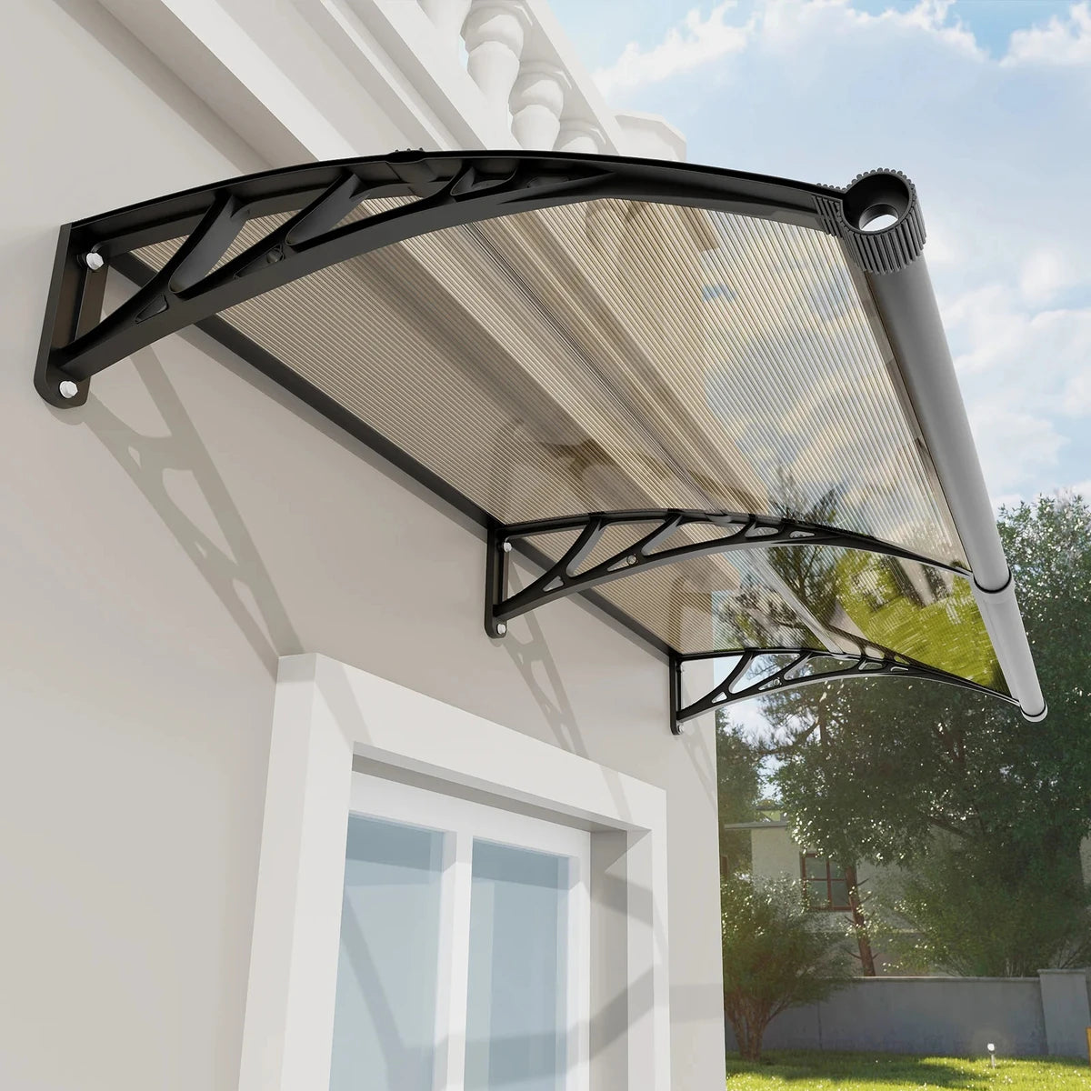 Dawninghome Braune Markise mit Abflussrohr